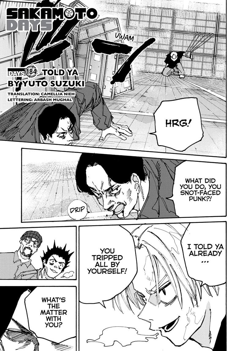 Sakamoto Days Chapter 184 - Page 1 - Sakamoto Days manga Chapter 184 manga
